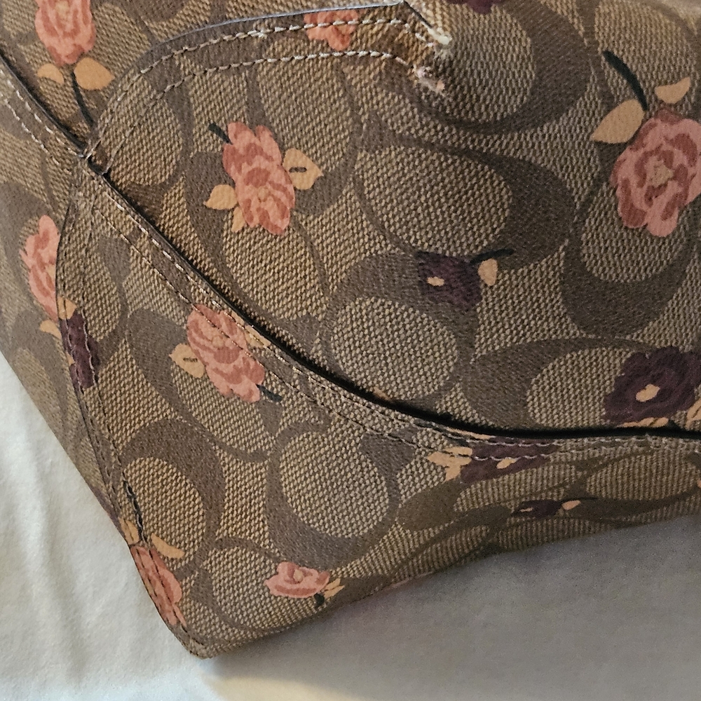 Coach Floral Tote - Brown and Pink - Picture 13 of 15